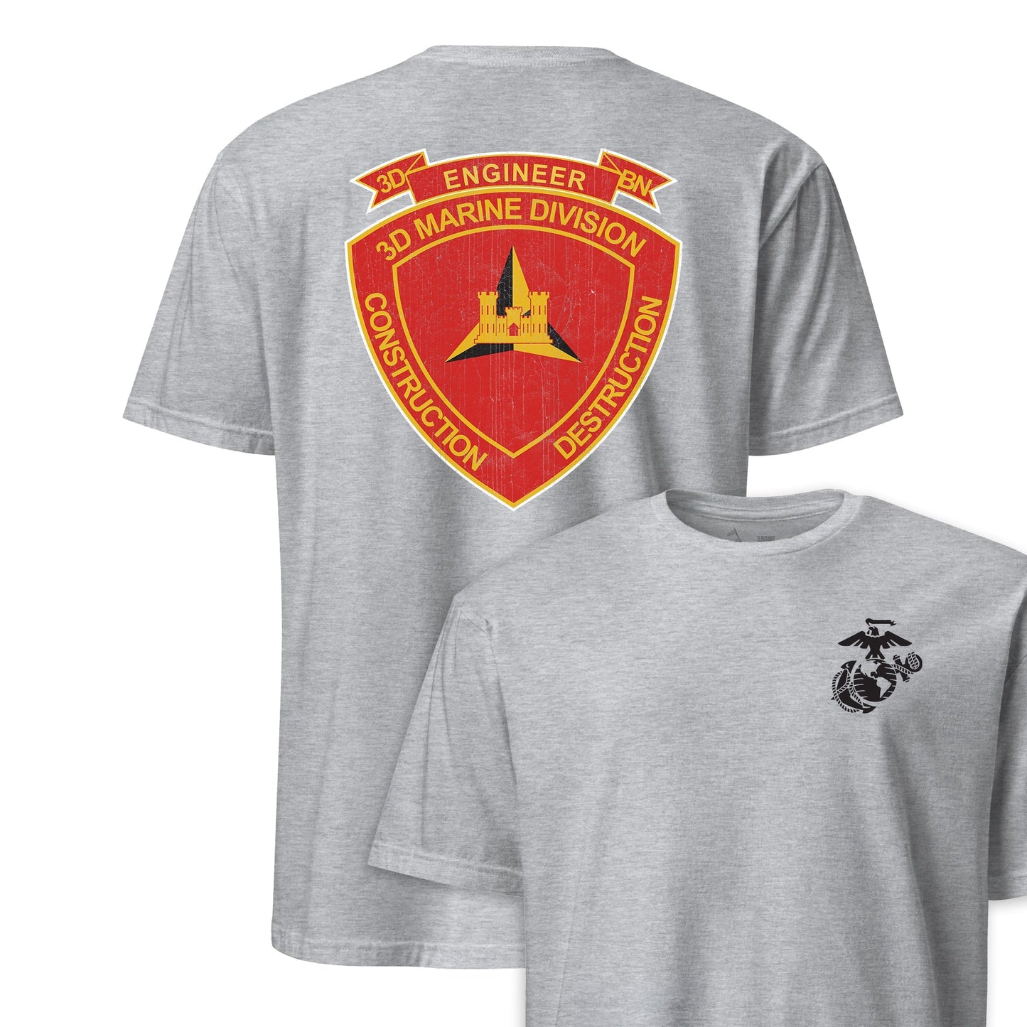 3rd Combat Engineer Battalion Back Print T-Shirt