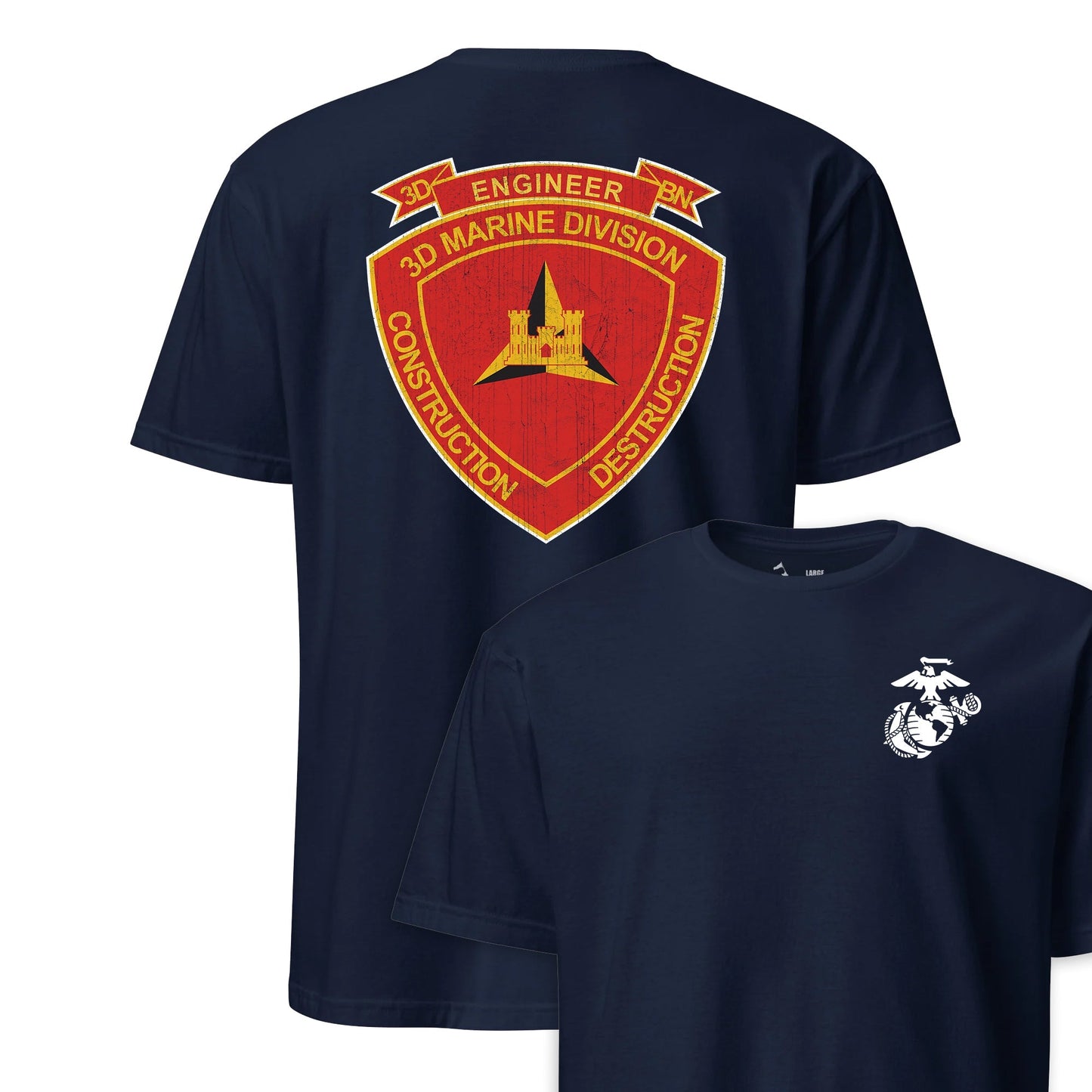 3rd Combat Engineer Battalion Back Print T-Shirt
