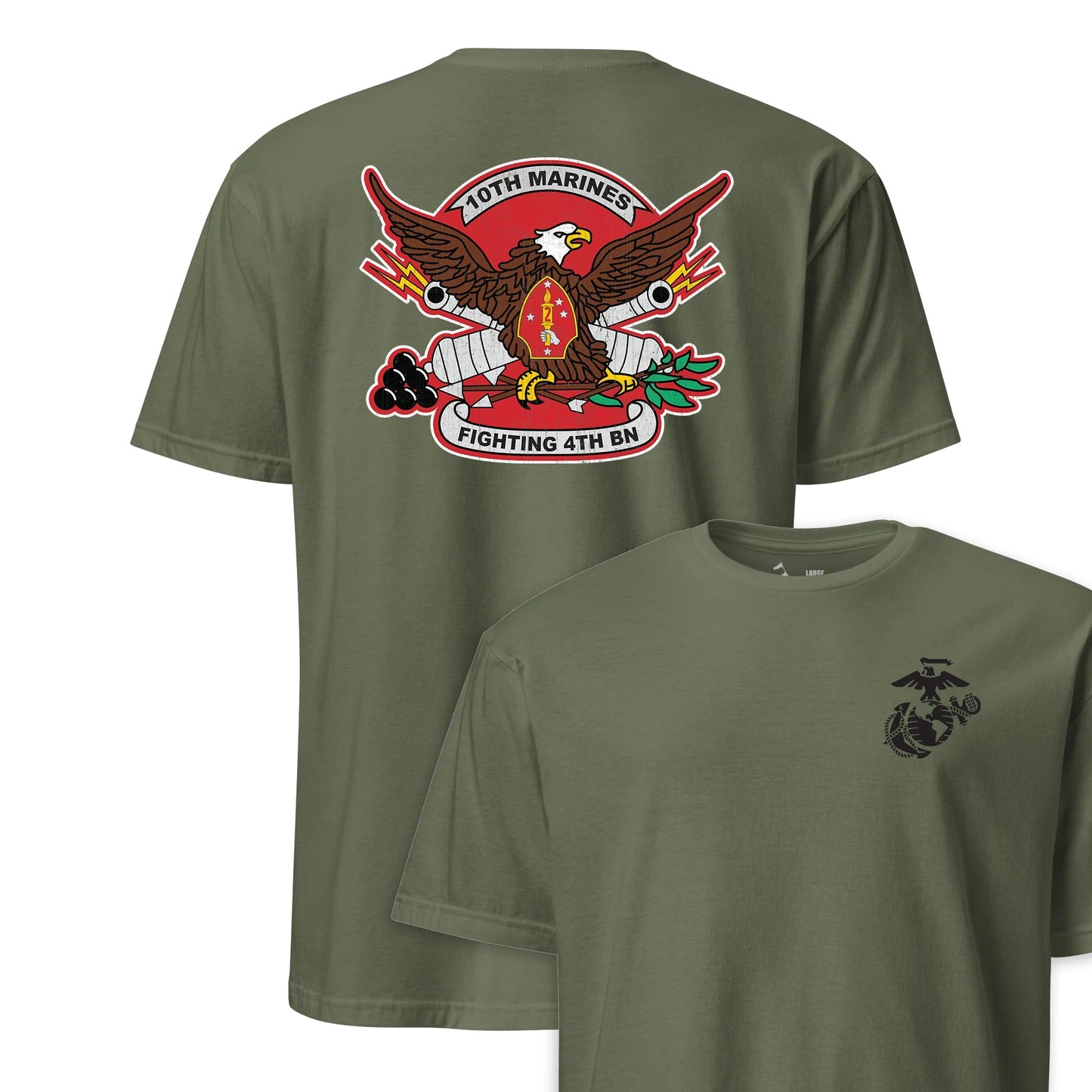 4th Battalion 10th Marines Back Print T-Shirt