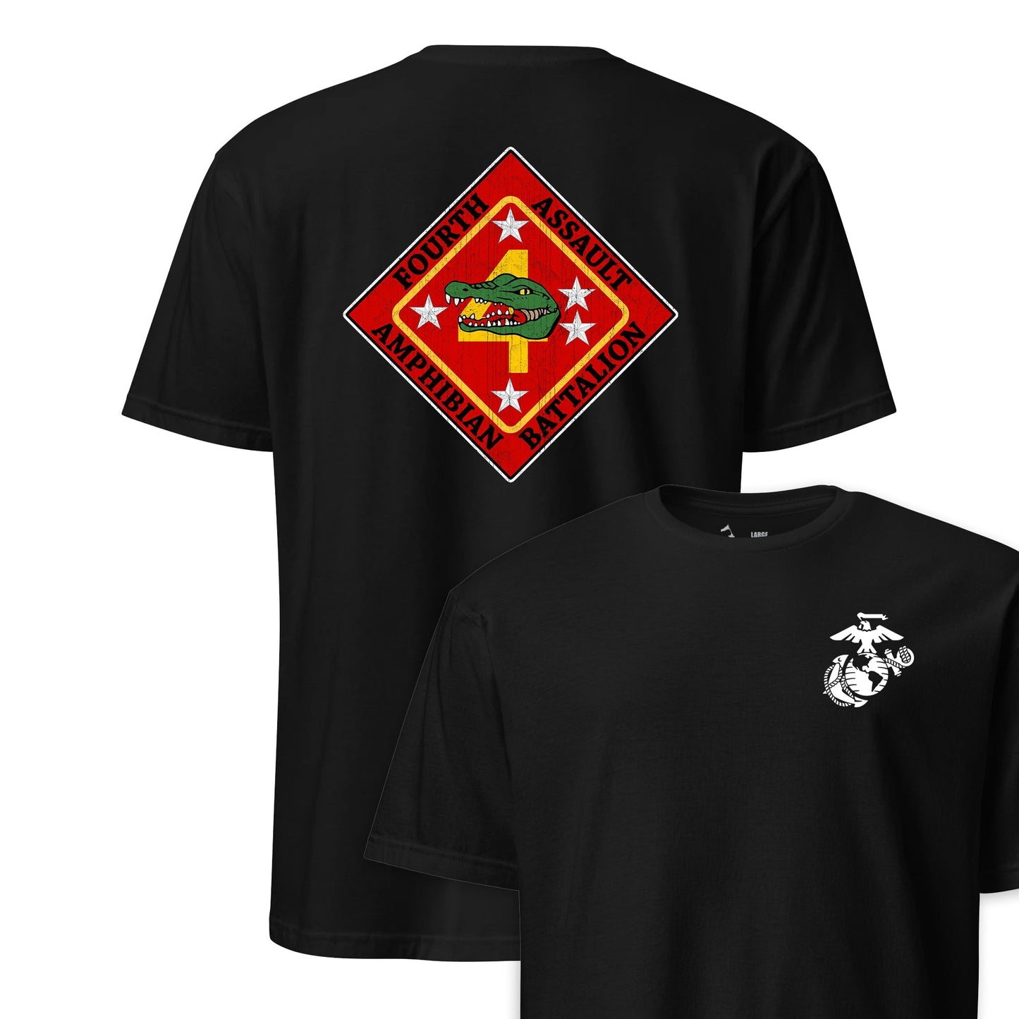 4th Assault Amphibian Battalion Back Print T-Shirt