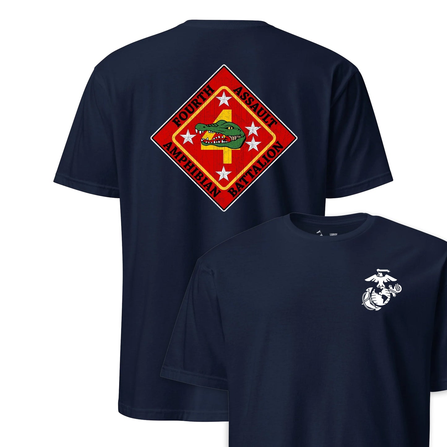 4th Assault Amphibian Battalion Back Print T-Shirt