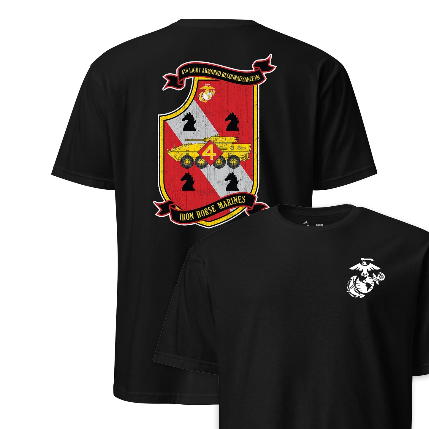 4th Light Armored Reconnaissance Battalion Back Print T-Shirt