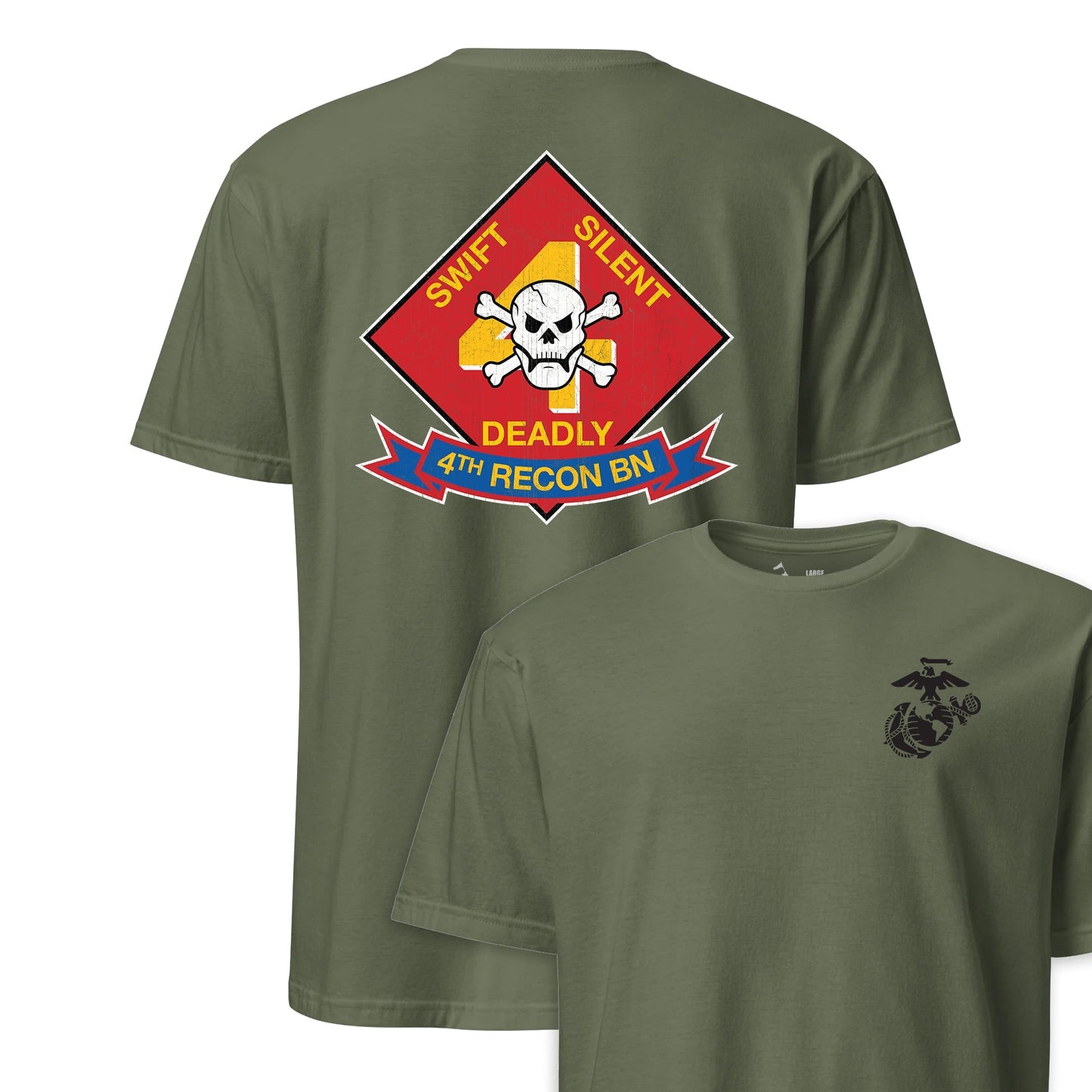 4th Recon Battalion Back Print T-Shirt