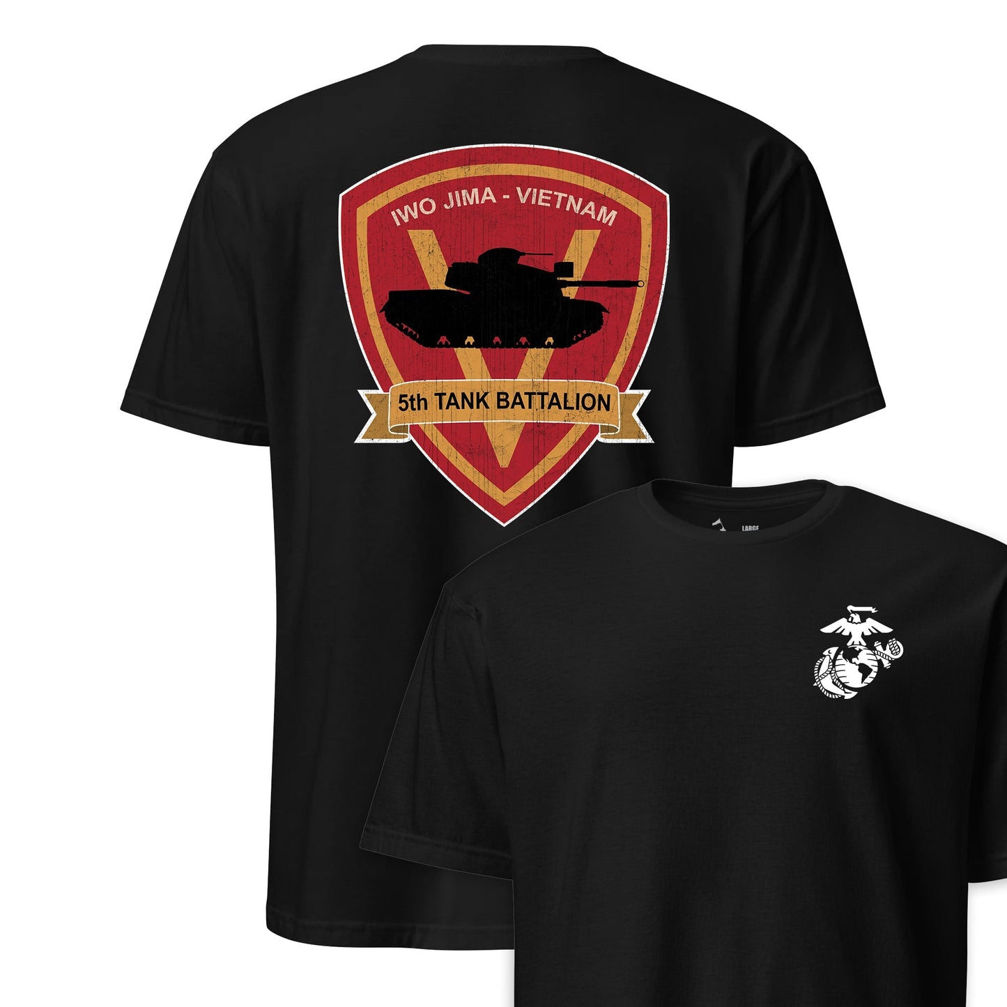 5th Tank Battalion Back Print T-Shirt