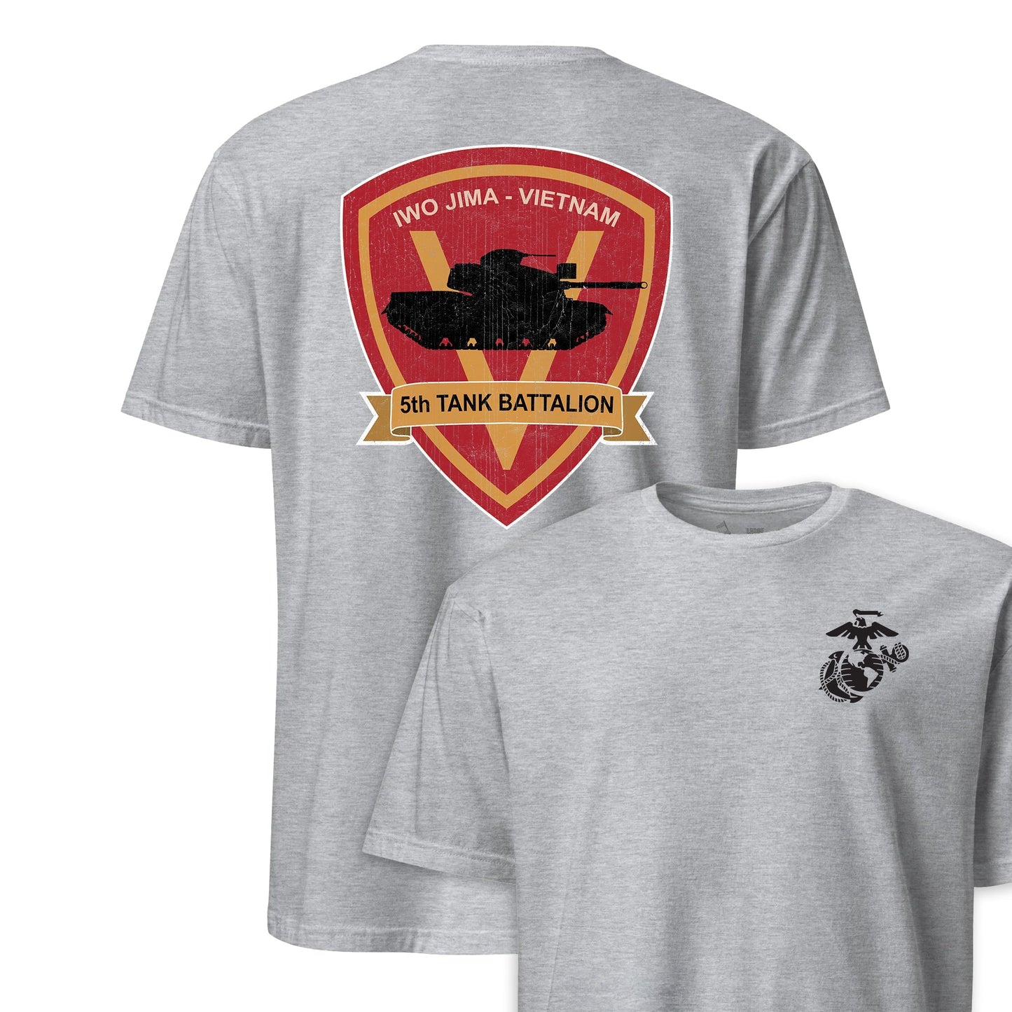 5th Tank Battalion Back Print T-Shirt
