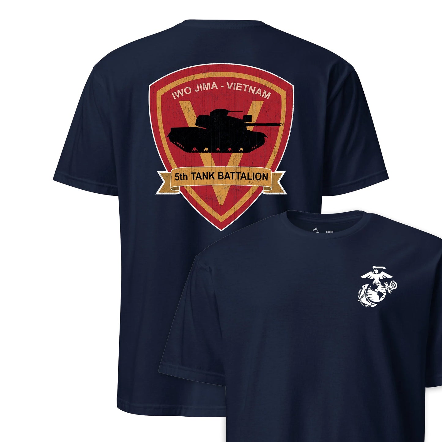 5th Tank Battalion Back Print T-Shirt
