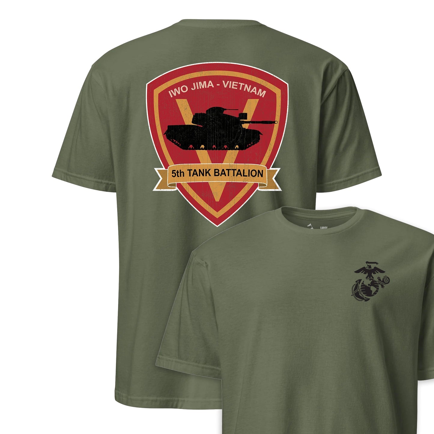 5th Tank Battalion Back Print T-Shirt