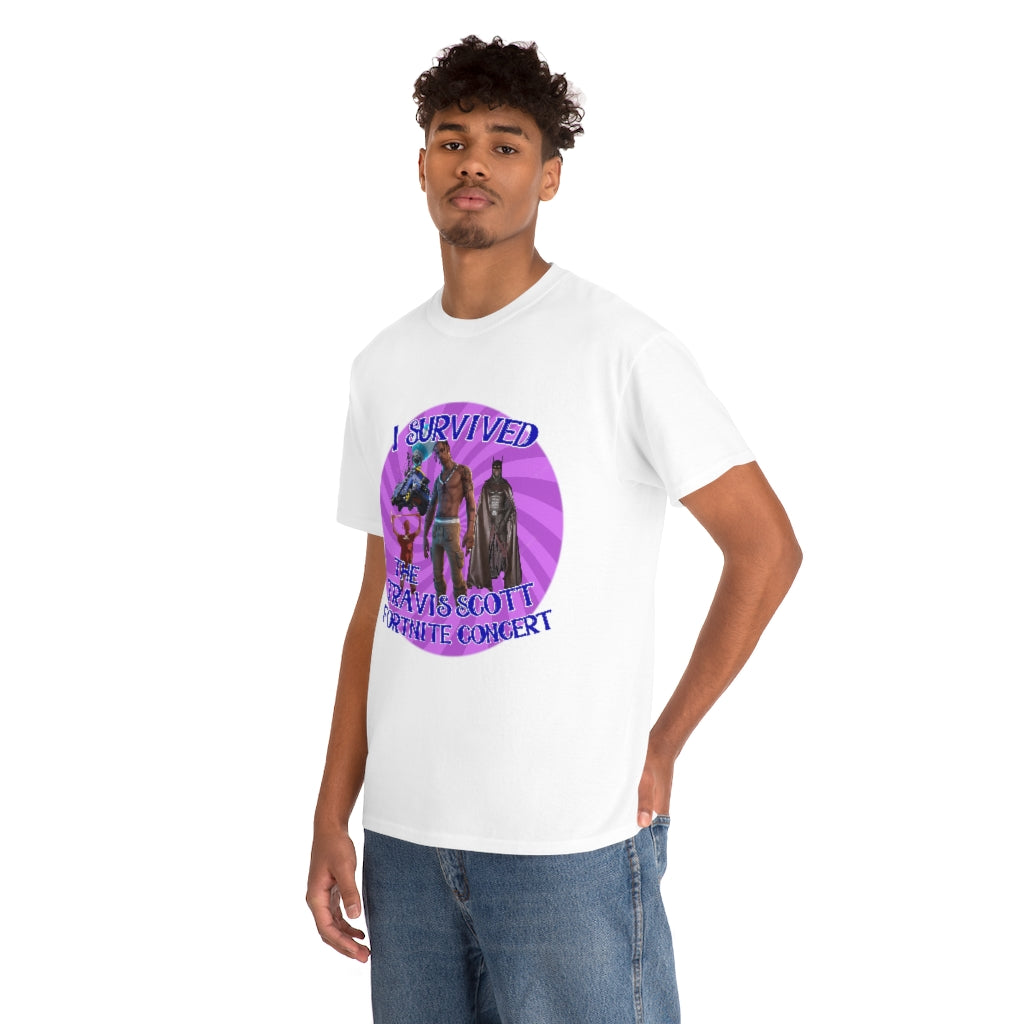 I Survived the Travis Scott Fortnite Concert - Unisex Heavy Cotton Tee - All Colors Style001