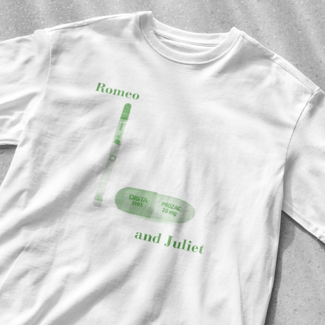 Romeo and Juliet Dab Pen and Prozac - Unisex Heavy Cotton Tee
