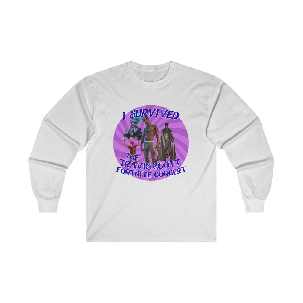 I Survived the Travis Scott Fortnite Concert - Ultra Cotton Long Sleeve Tee - All Colors Style001