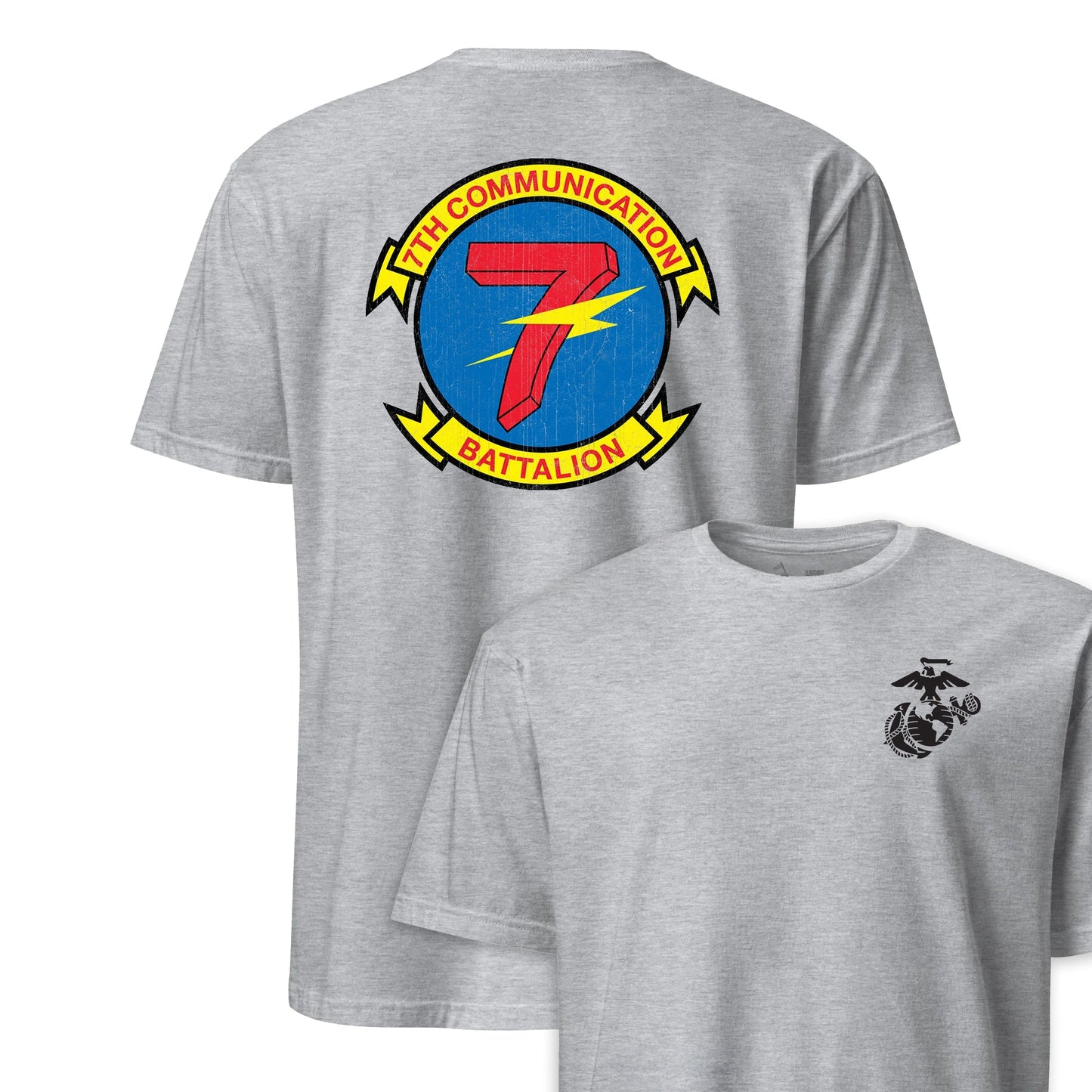7th Communications Battalion Back Print T-Shirt