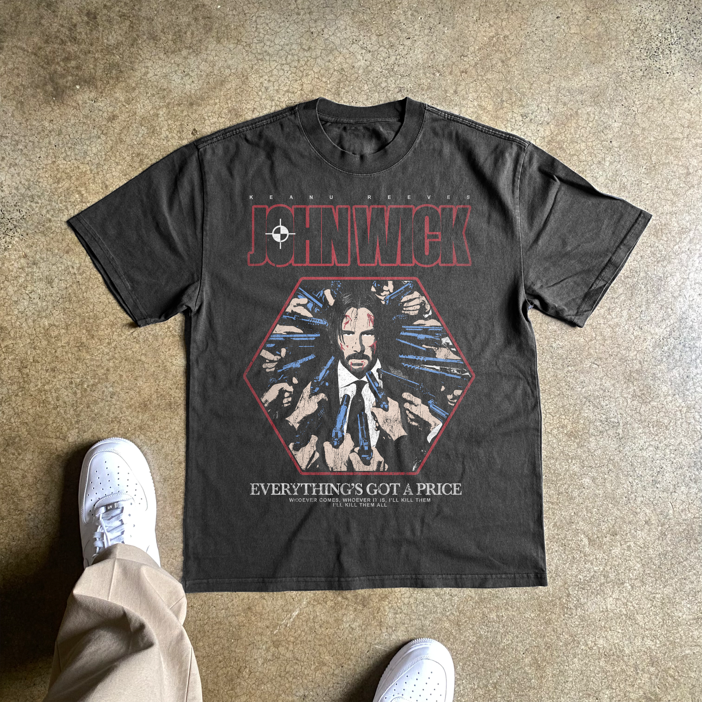 J0HN WICK HEAVYWEIGHT BLACK T-SHIRT