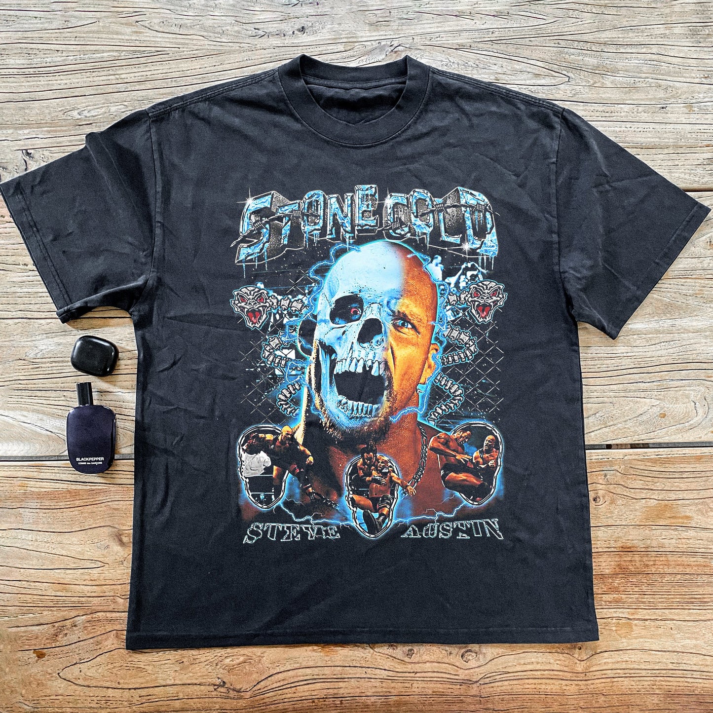 `STONE COLDÃ¢â‚¬â„¢ HEAVYWEIGHT BLACK T-SHIRT