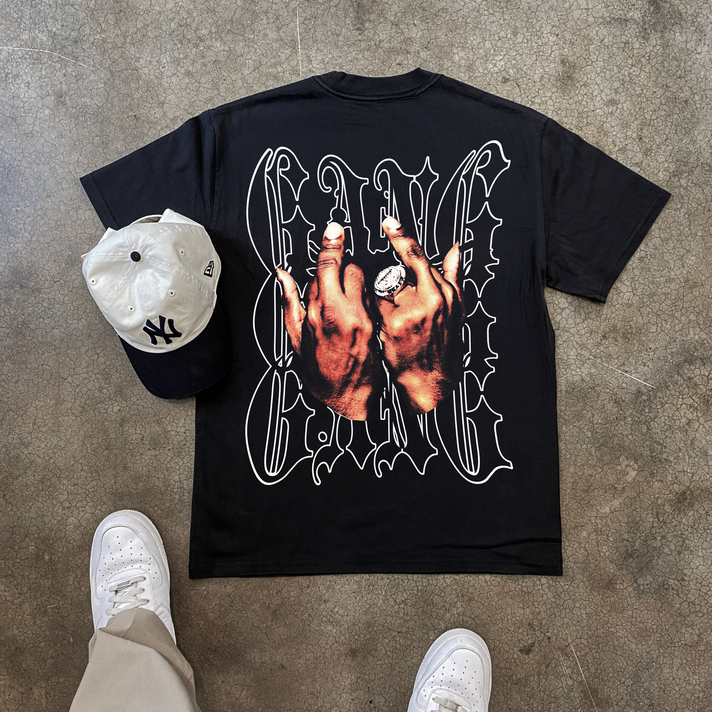 'ASAP GANG' HEAVYWEIGHT BLACK T-SHIRT