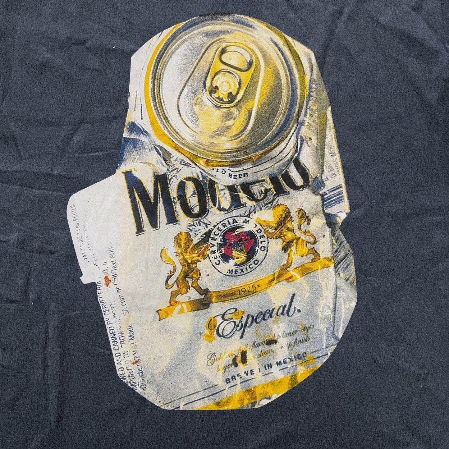 CRUSHED MODELLO CAN HEAVYWEIGHT BLACK T-SHIRT