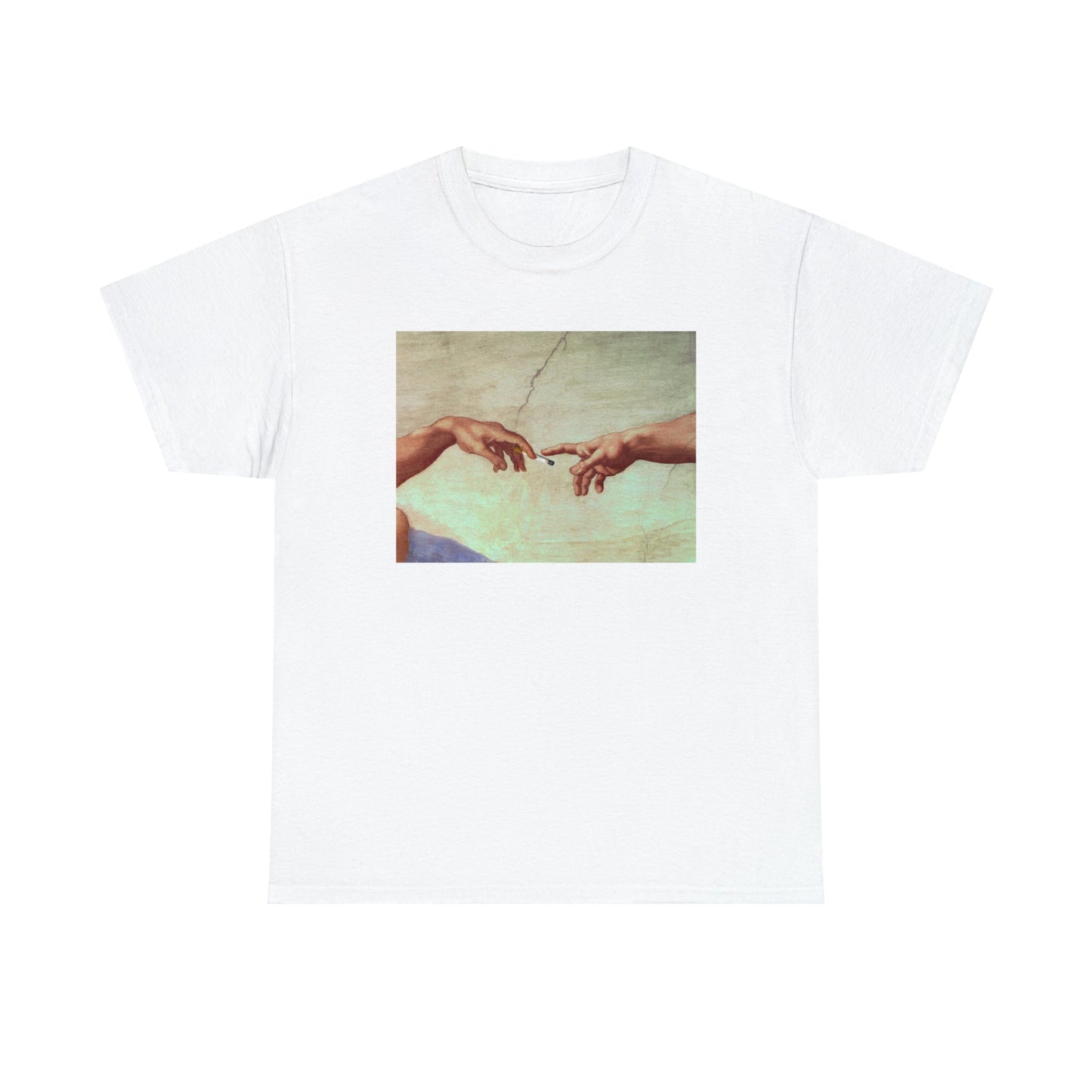 Gods hand passing cigarette - Unisex Heavy Cotton Tee