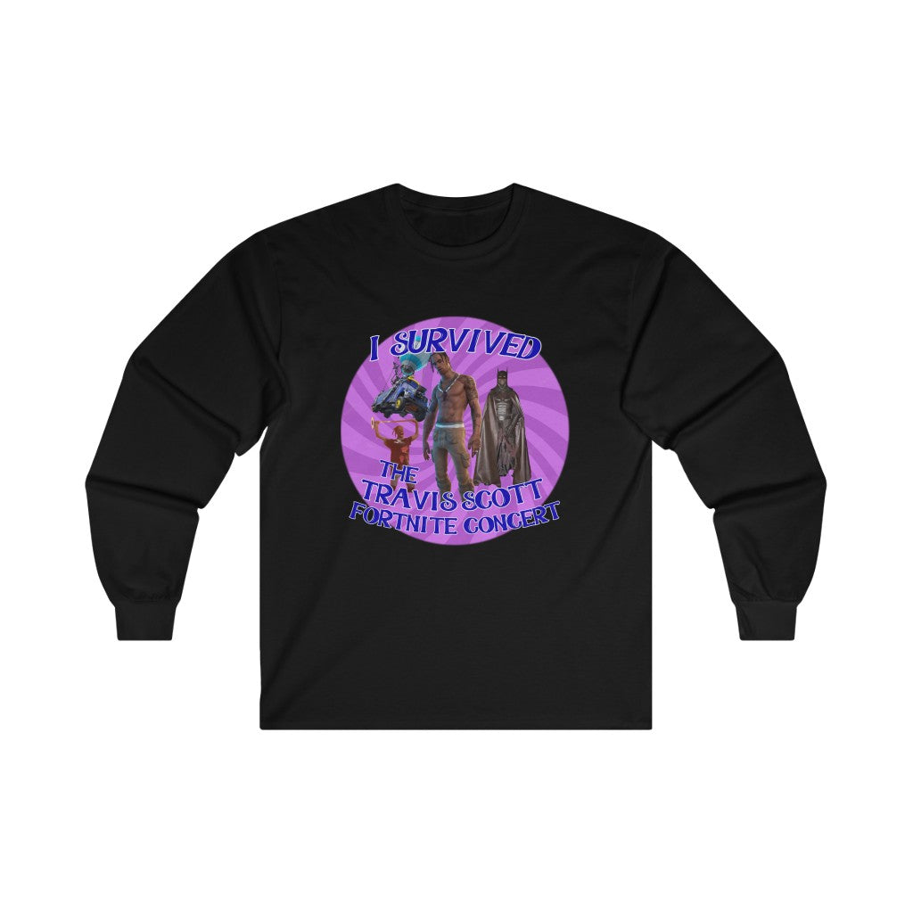 I Survived the Travis Scott Fortnite Concert - Ultra Cotton Long Sleeve Tee - All Colors Style001