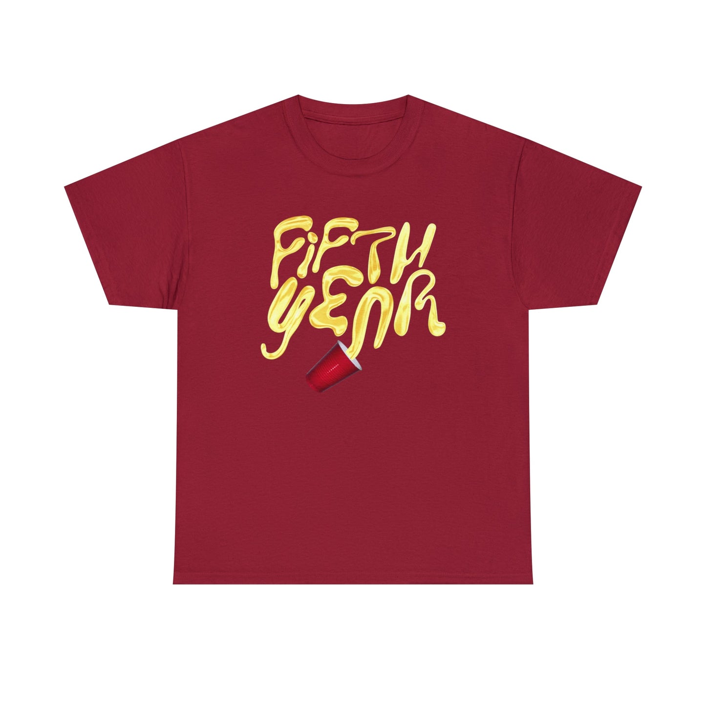 Fifth Year Beer Spill- Unisex Heavy Cotton Tee