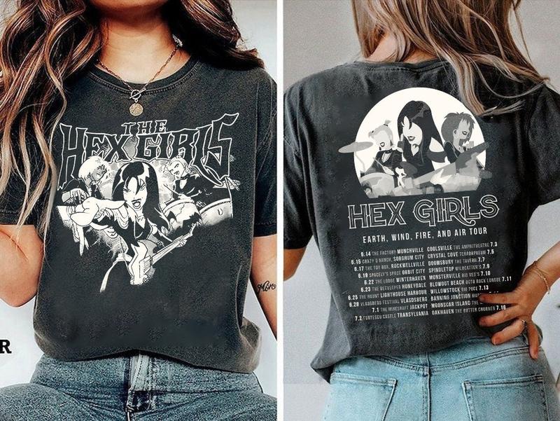The Hex Girls Rock Band Music Tee, The Hex Girls Music Concert 2024 Shirt, Unisex Short Sleeve Tee Shirt Top Womenswear