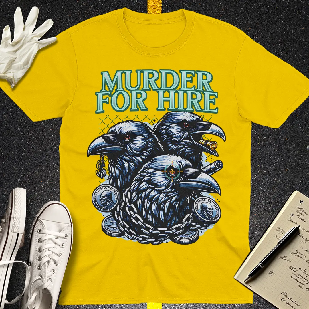 Murder for Hire - Dark Crow Crime T-shirt