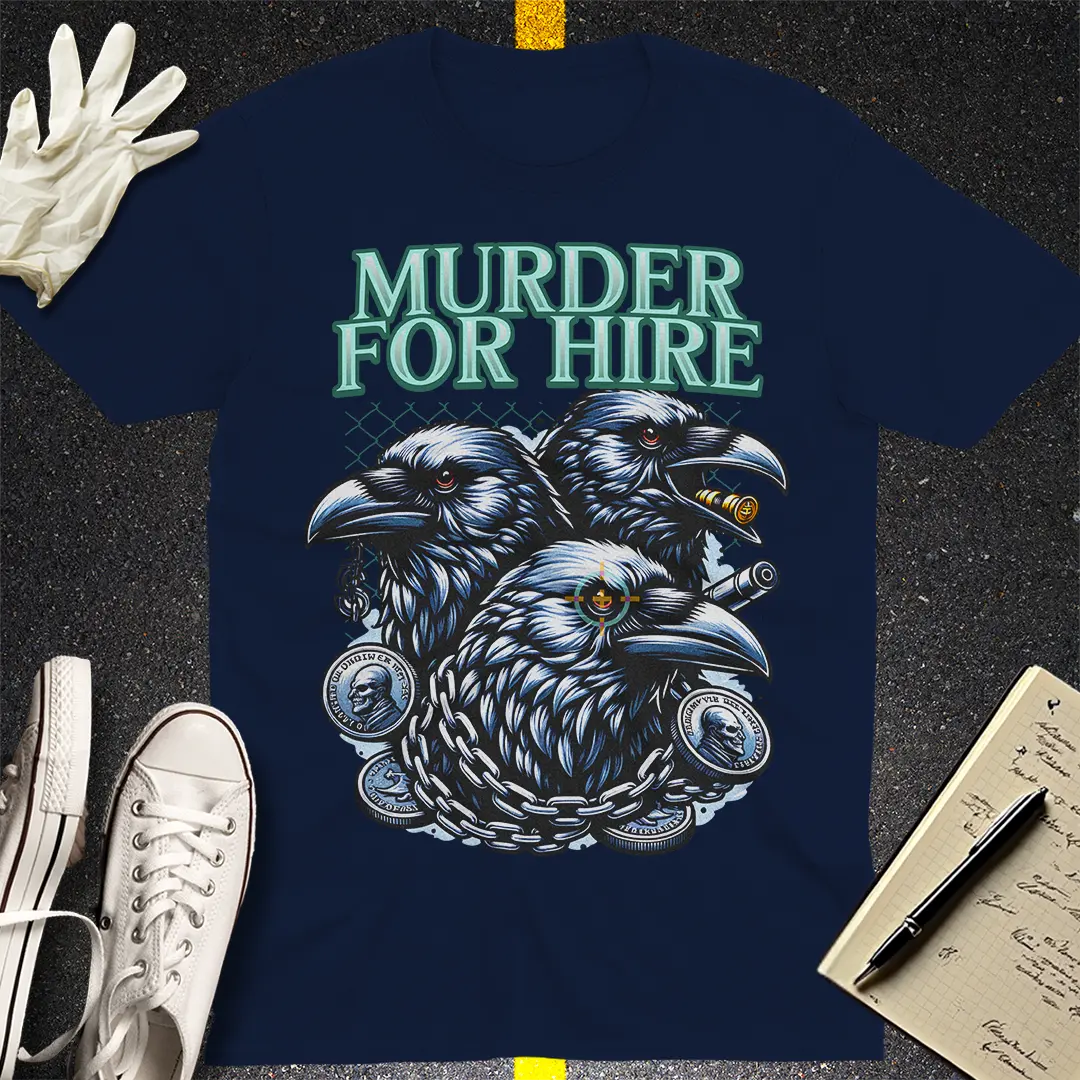 Murder for Hire - Dark Crow Crime T-shirt