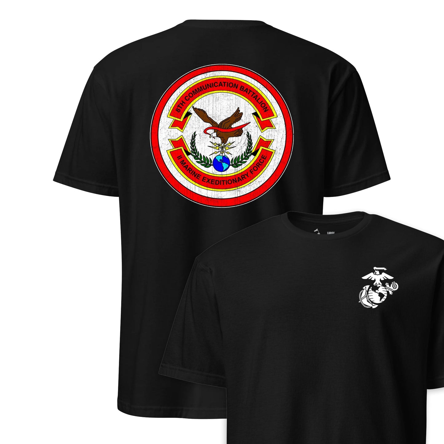 8th Communications Battalion Back Print T-Shirt
