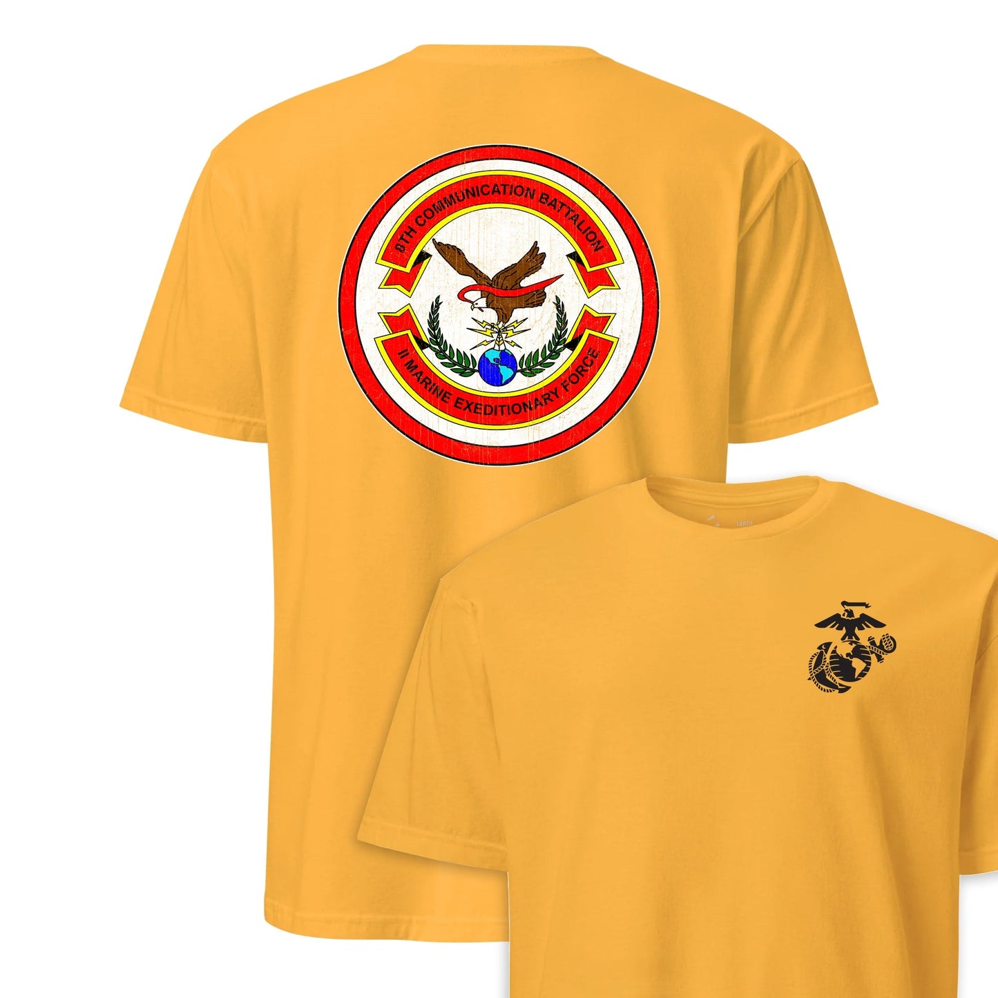 8th Communications Battalion Back Print T-Shirt