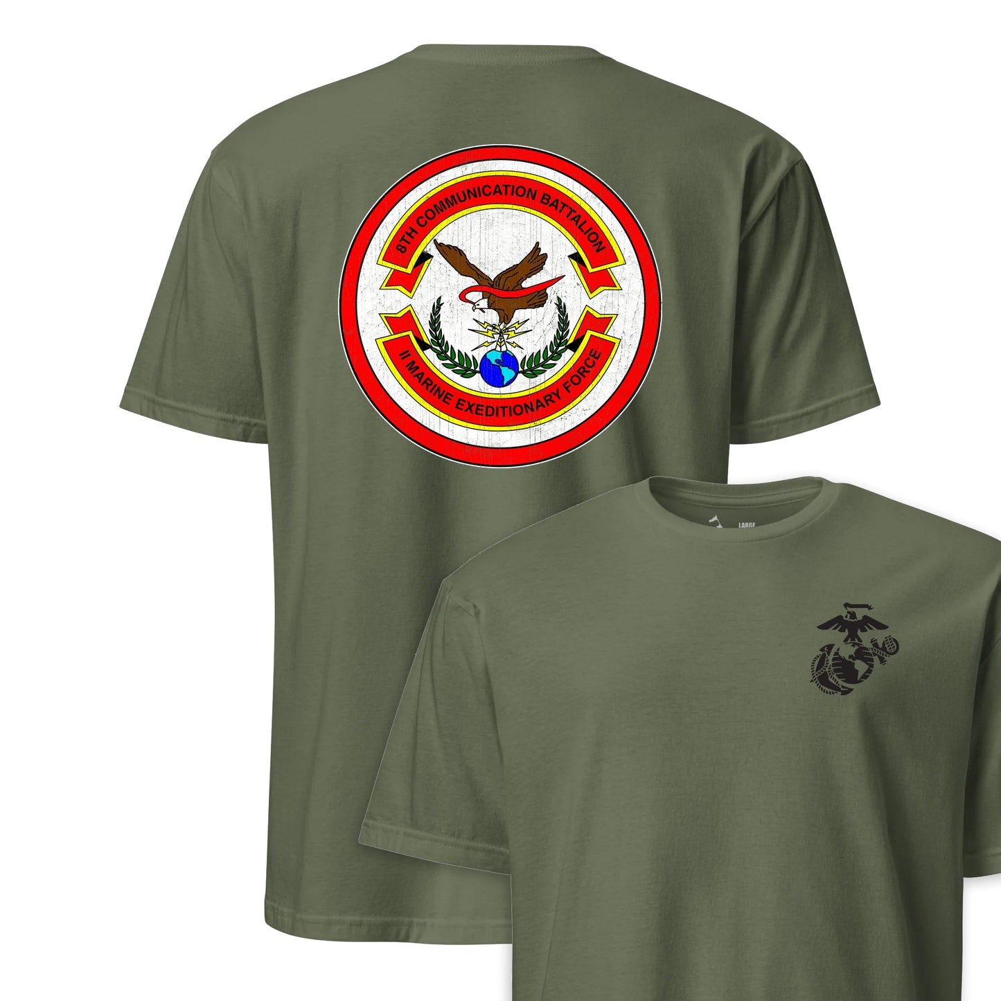 8th Communications Battalion Back Print T-Shirt