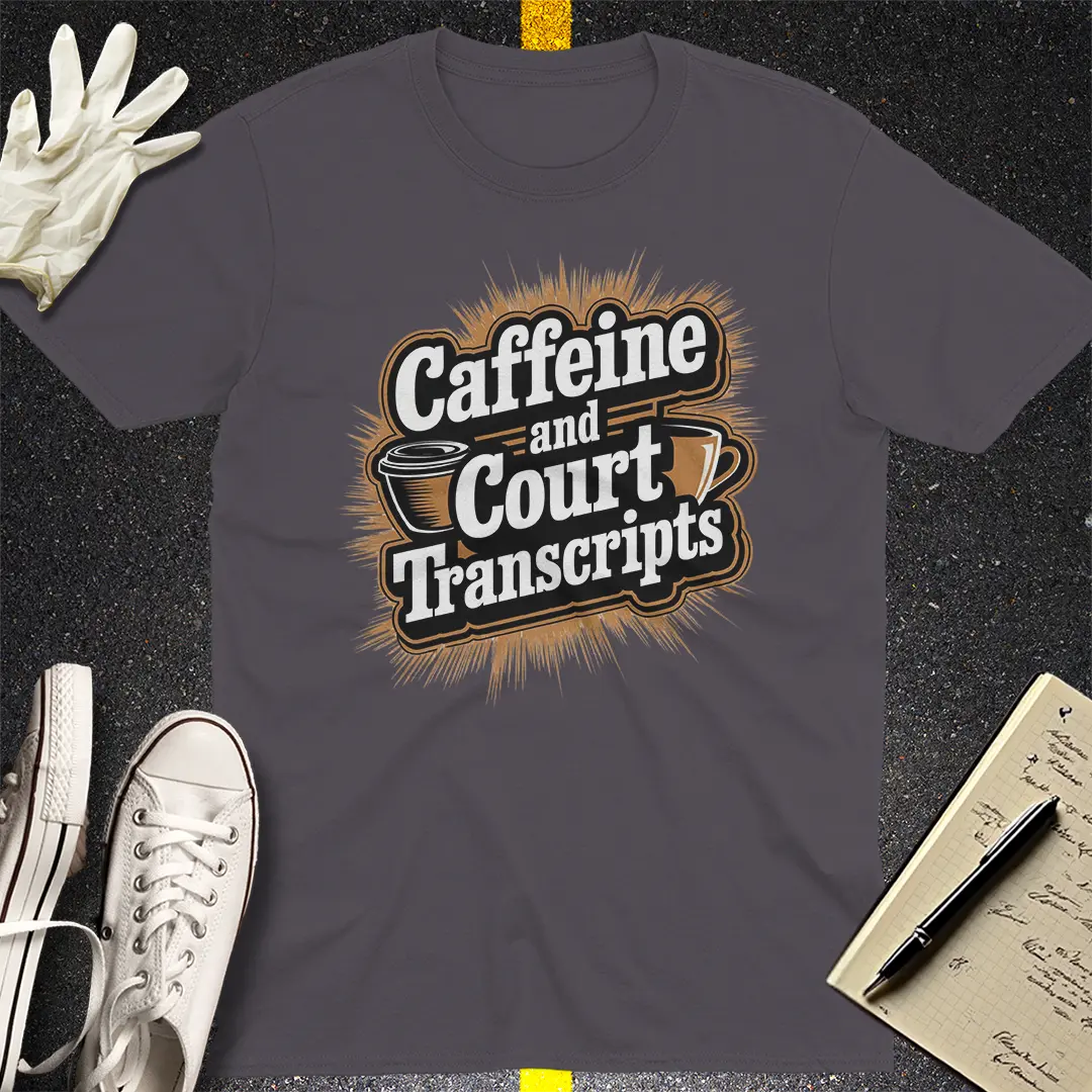 Caffeine and Court Transcripts T-Shirt
