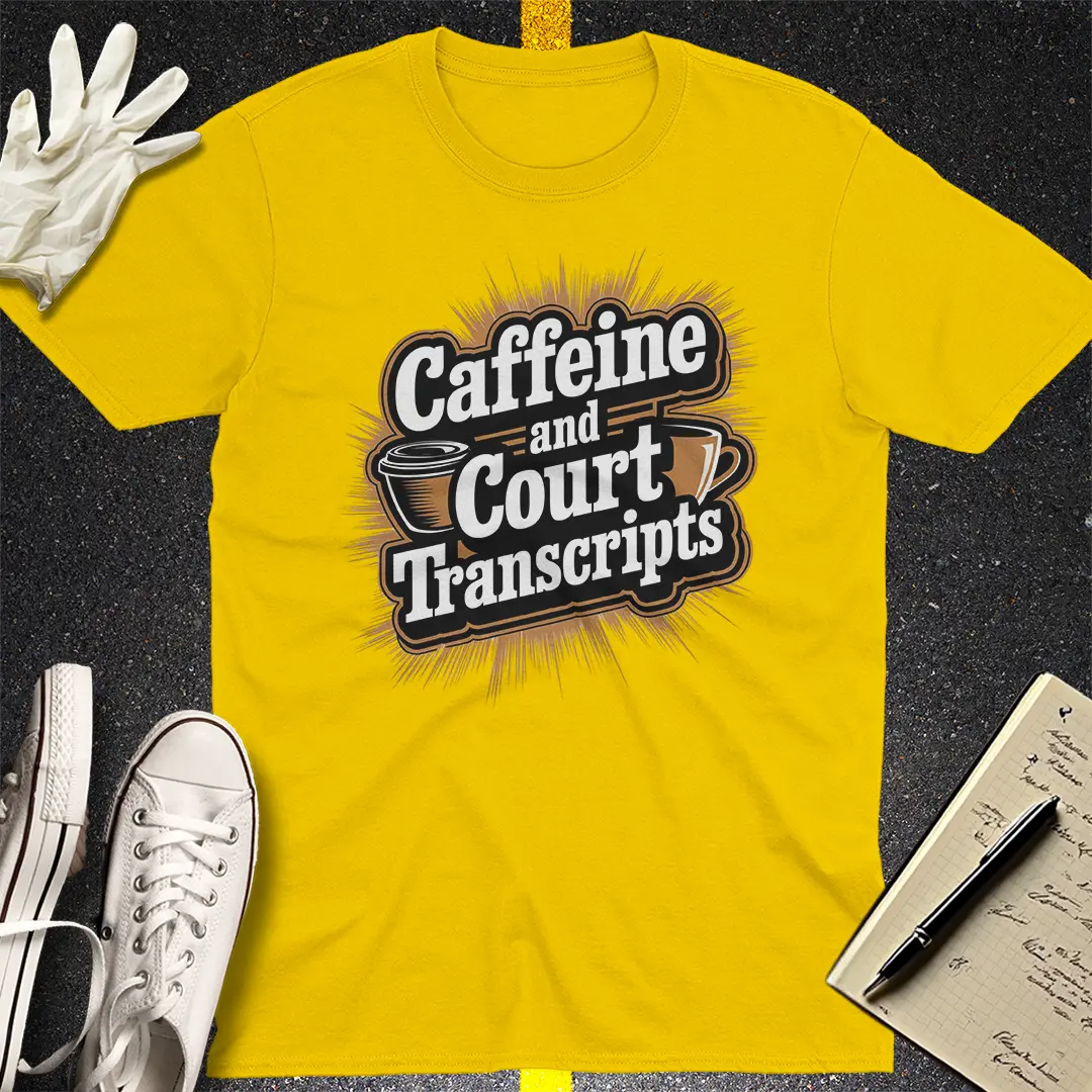 Caffeine and Court Transcripts T-Shirt