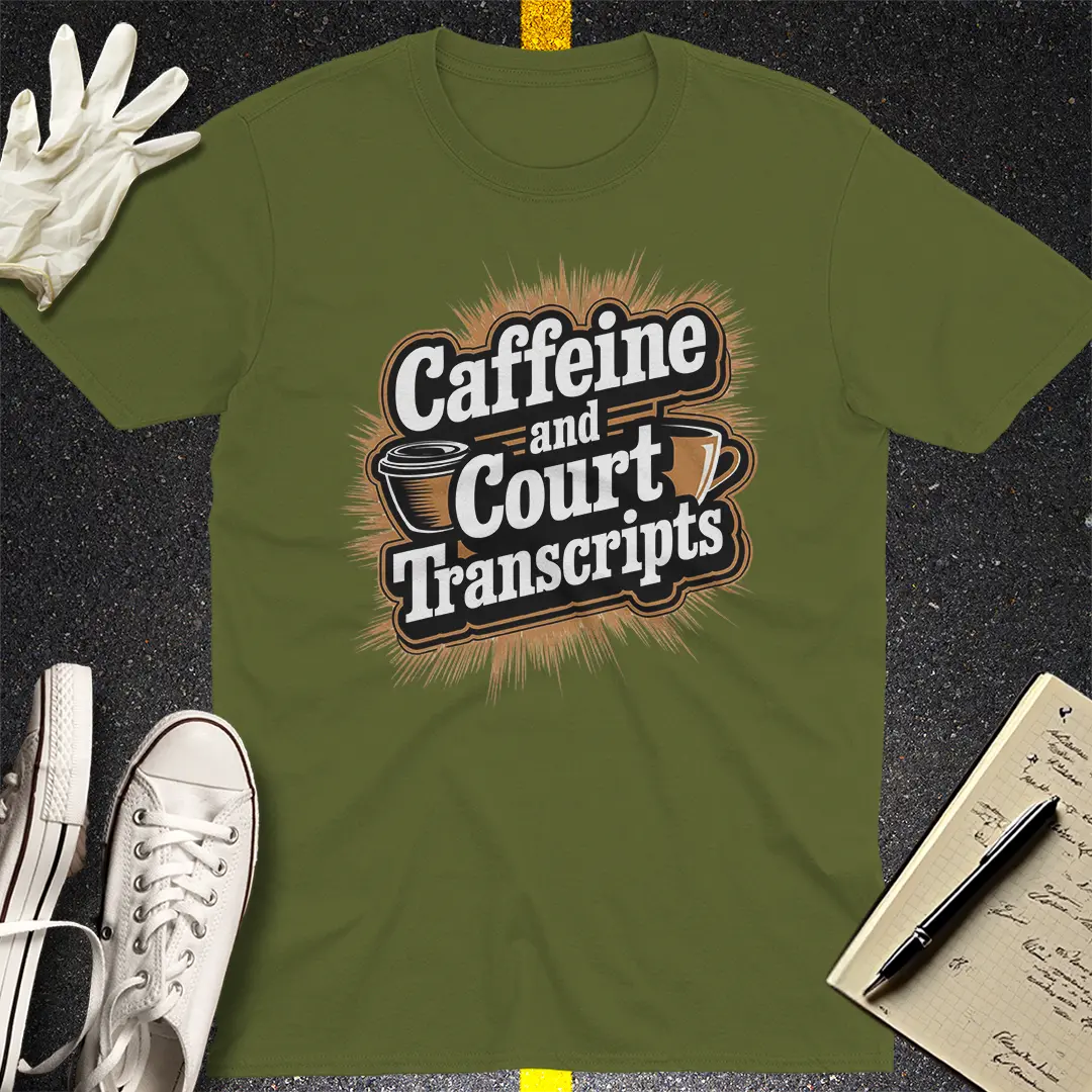 Caffeine and Court Transcripts T-Shirt