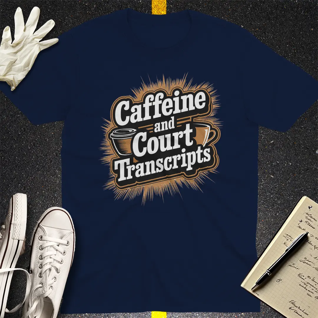 Caffeine and Court Transcripts T-Shirt