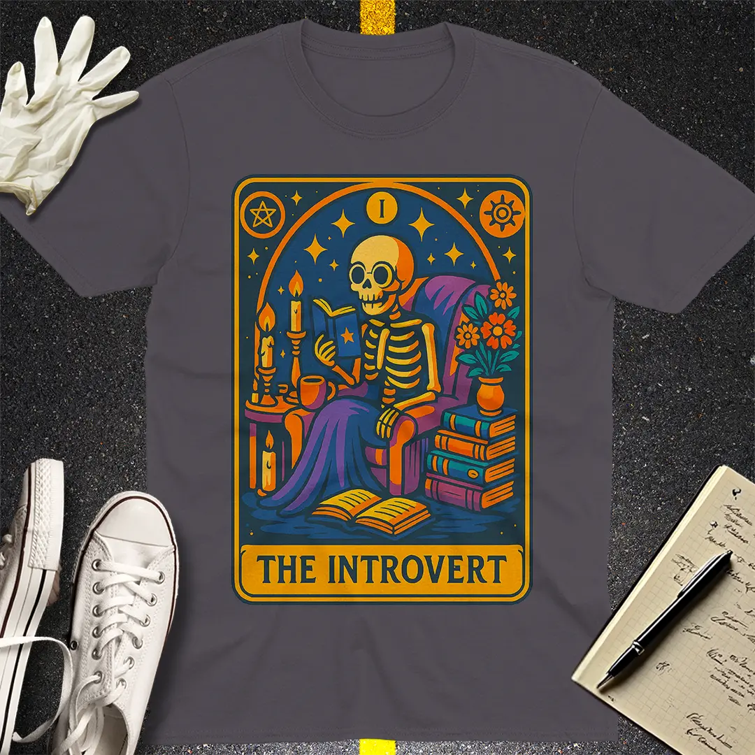 The Introvert Tarot Skeleton T-Shirt