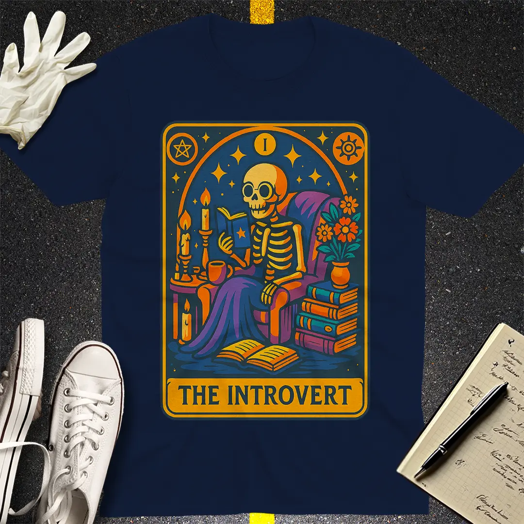 The Introvert Tarot Skeleton T-Shirt