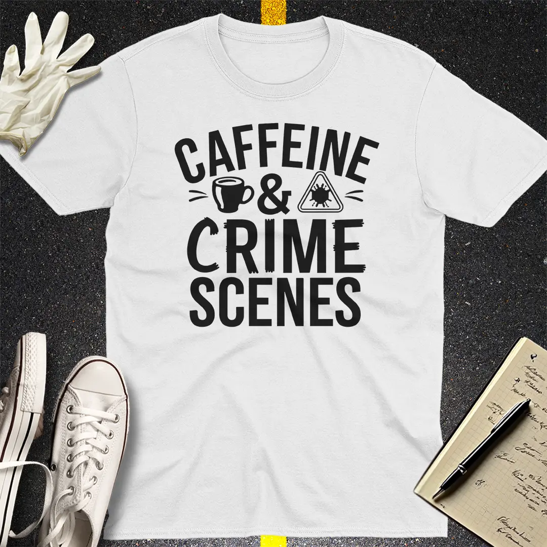 Caffeine & Crime Scenes T-Shirt