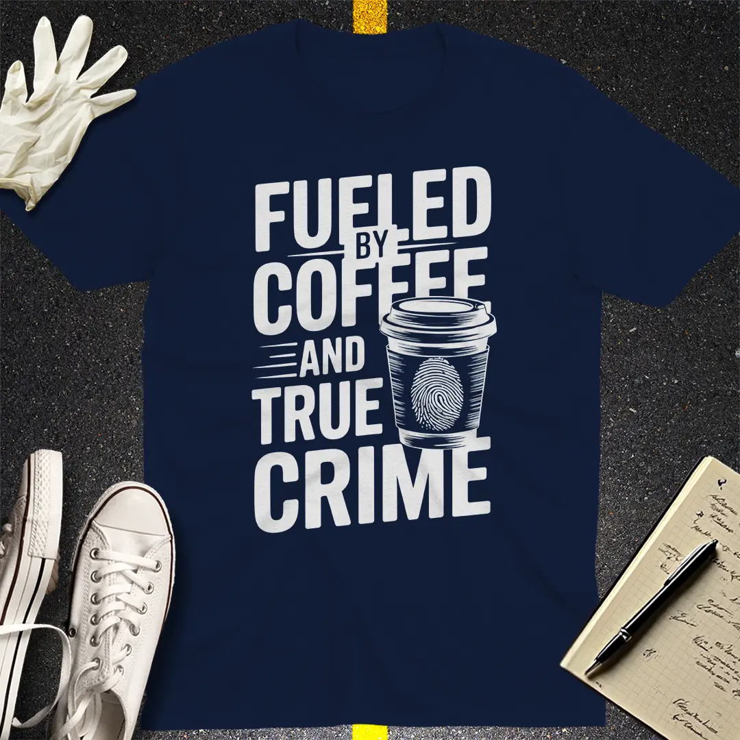 Fueled by Coffee and True Crime T-Shirt Style001