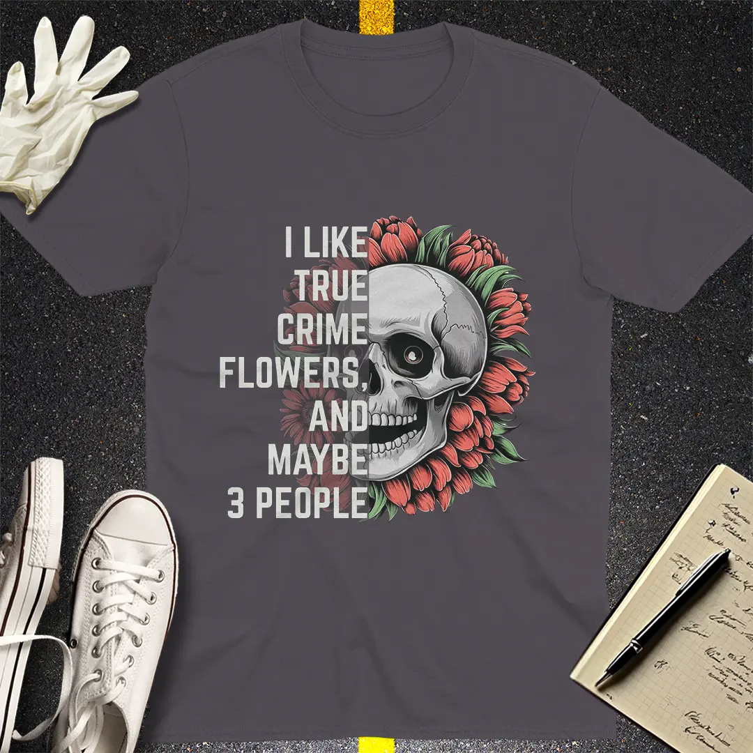 True Crime Flower Skull T-Shirt