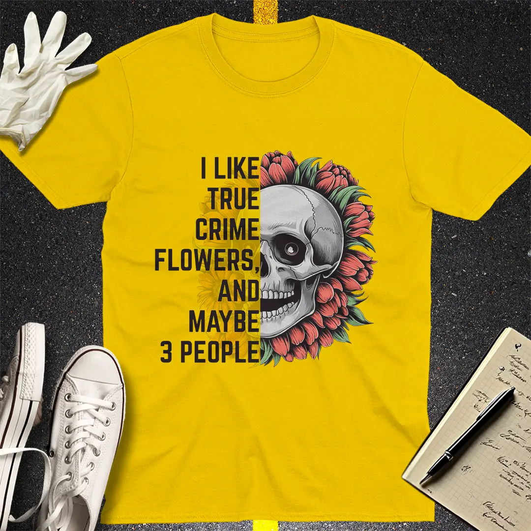 True Crime Flower Skull T-Shirt