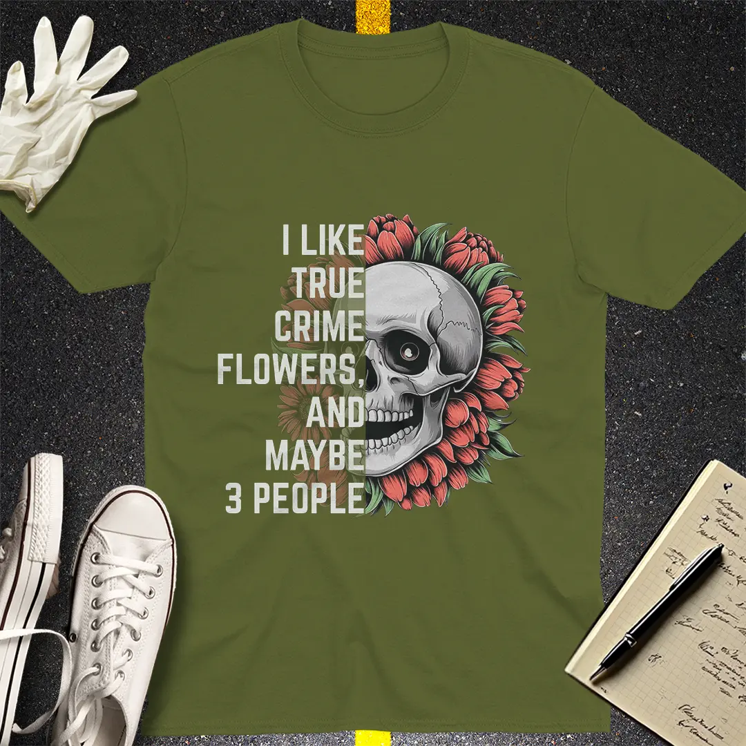 True Crime Flower Skull T-Shirt
