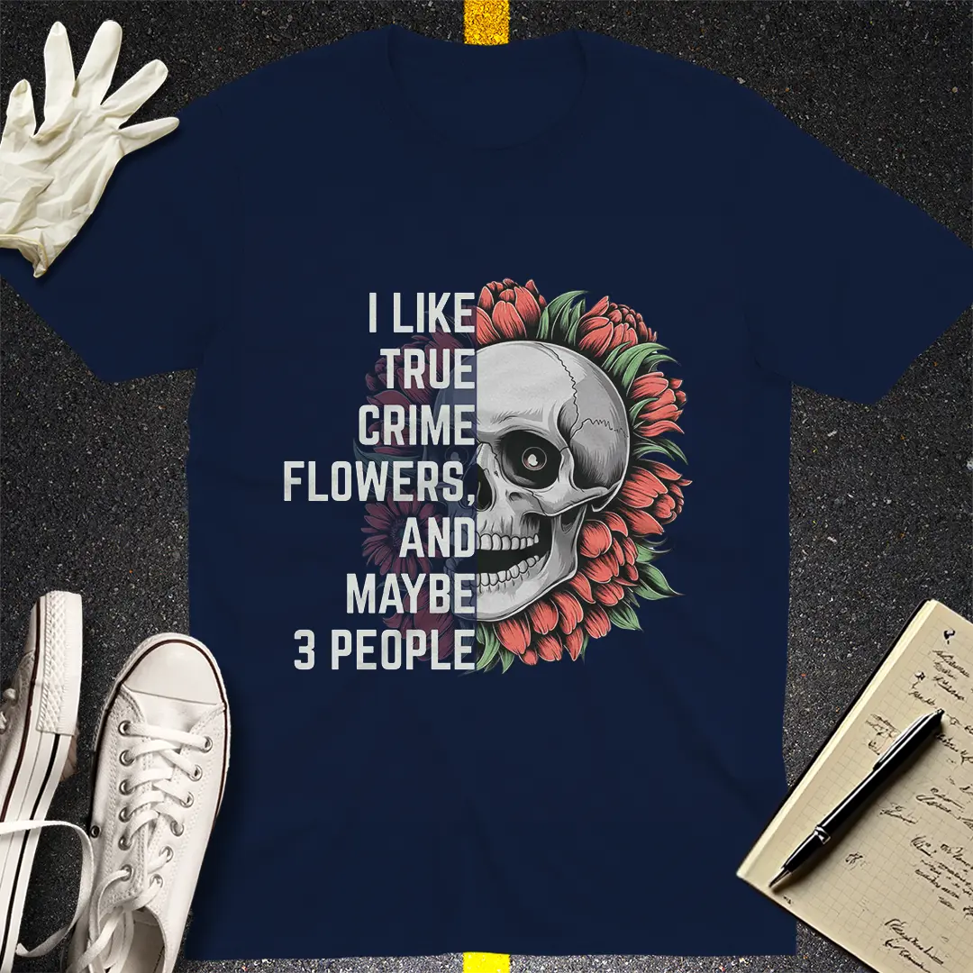 True Crime Flower Skull T-Shirt
