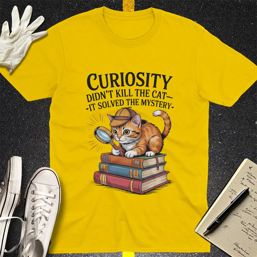 Curious Detective Cat T-Shirt