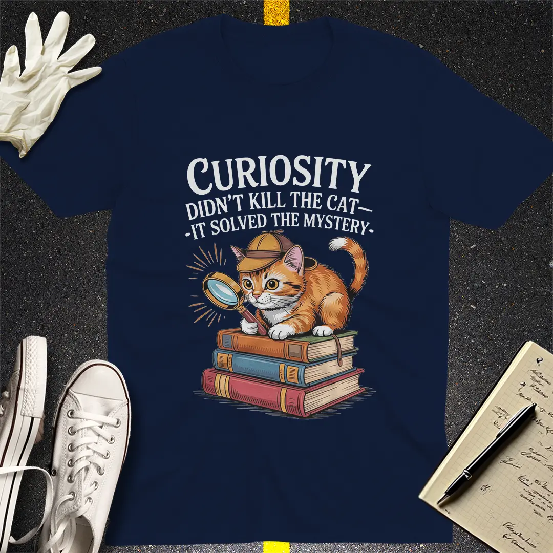 Curious Detective Cat T-Shirt