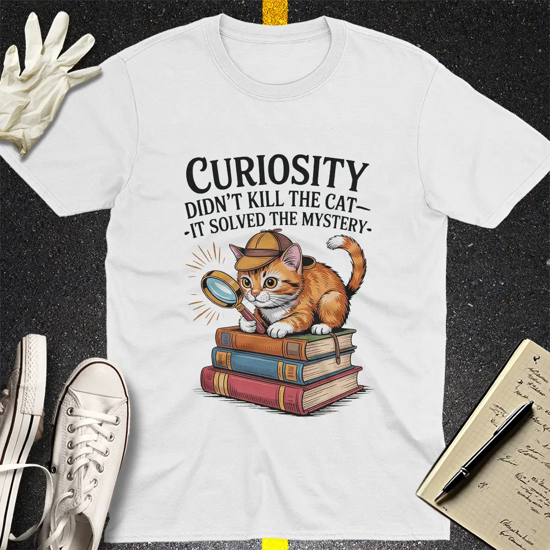 Curious Detective Cat T-Shirt