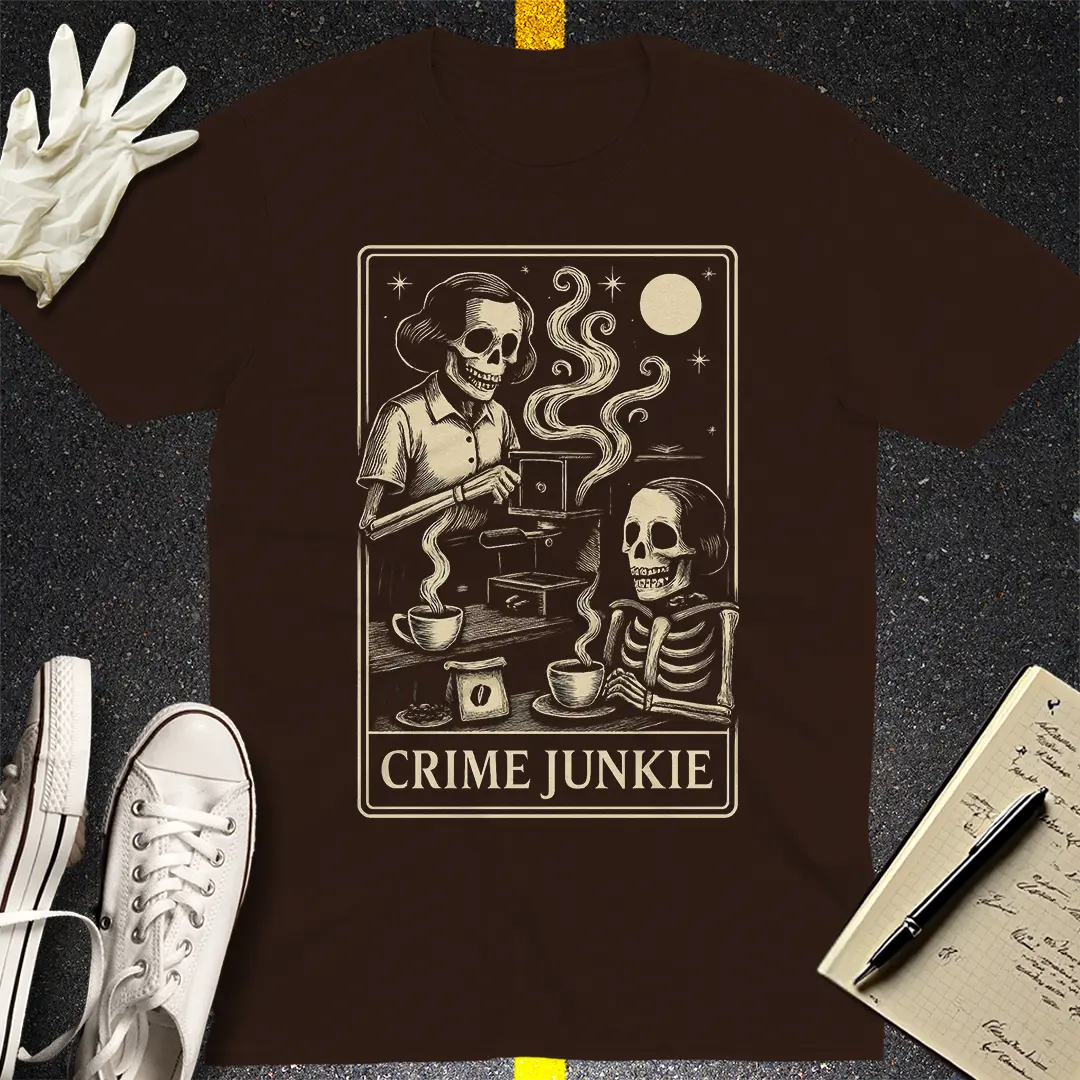 Crime Junkie Skeleton CafÃ© T-Shirt