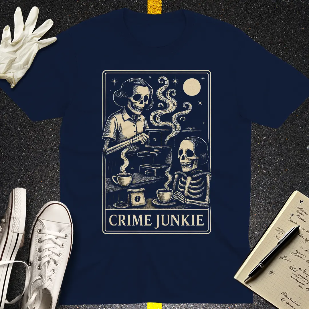 Crime Junkie Skeleton CafÃ© T-Shirt