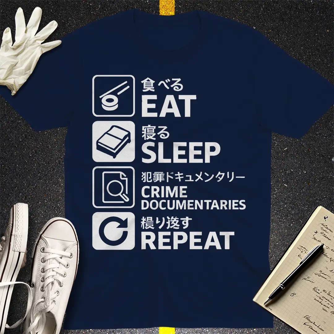 Eat Sleep Crime Documentaries Repeat T-Shirt