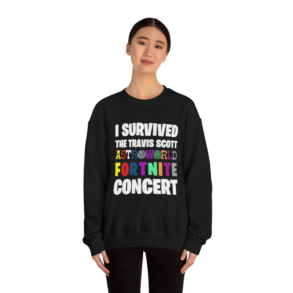 I SURVIVED THE TRAVIS SCOTT FORTNITE CONCERT - Unisex Heavy BlendÃ¢â€žÂ¢ Crewneck Sweatshirt