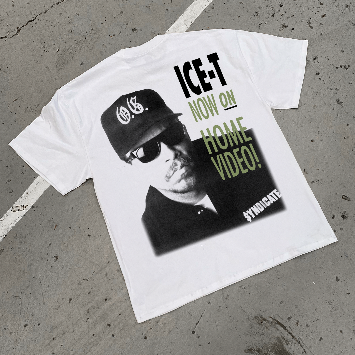 ICE-T 'NOW ON HOME VIDEO' 1991 HEAVY WHITE T-SHIRT