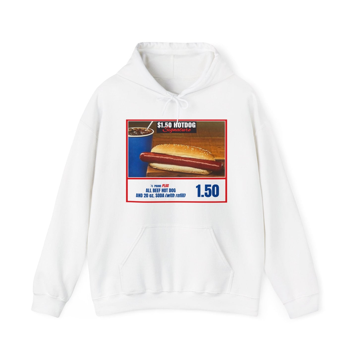 Costco $1.50 Hotdog (with back quote) - Unisex Heavy BlendÃ¢â€žÂ¢ Hooded Sweatshirt