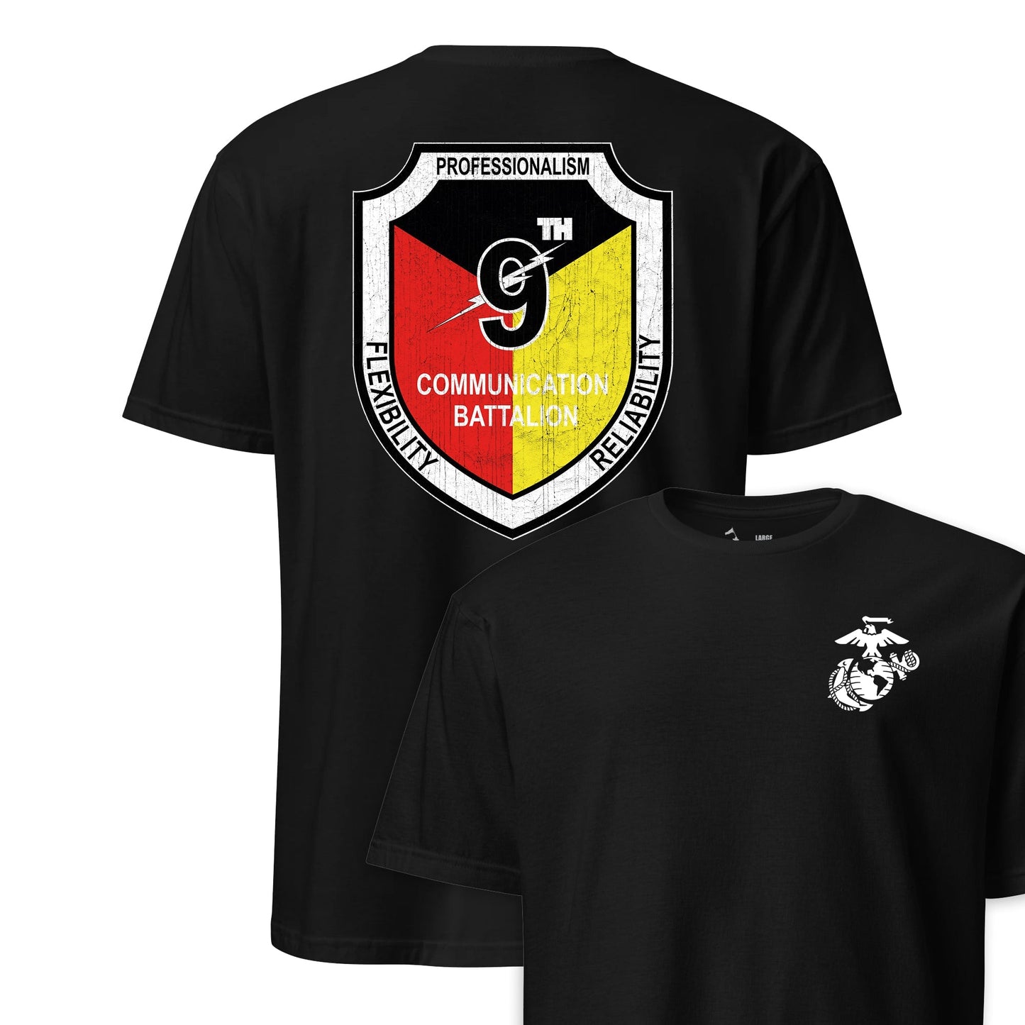 9th Communications Battalion Back Print T-Shirt